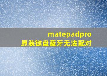 matepadpro原装键盘蓝牙无法配对