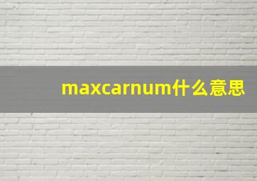 maxcarnum什么意思