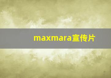 maxmara宣传片