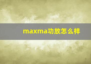 maxma功放怎么样