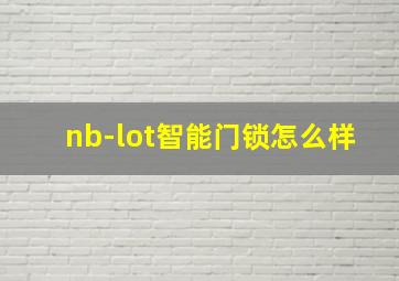 nb-lot智能门锁怎么样