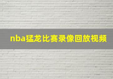 nba猛龙比赛录像回放视频