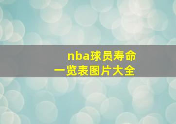 nba球员寿命一览表图片大全