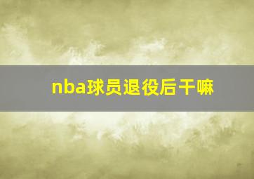 nba球员退役后干嘛