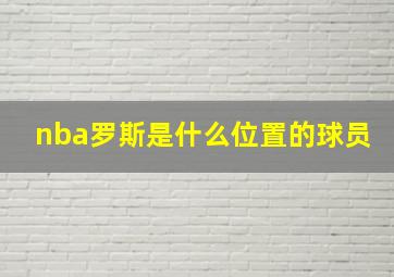 nba罗斯是什么位置的球员