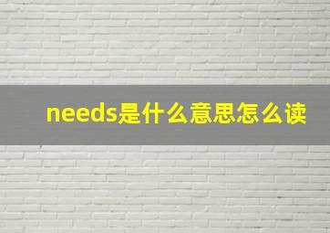 needs是什么意思怎么读