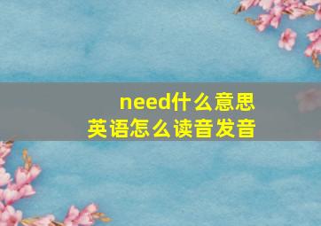 need什么意思英语怎么读音发音