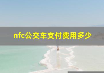 nfc公交车支付费用多少