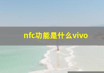 nfc功能是什么vivo