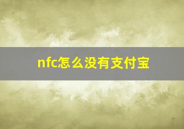 nfc怎么没有支付宝