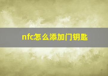 nfc怎么添加门钥匙