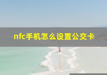 nfc手机怎么设置公交卡