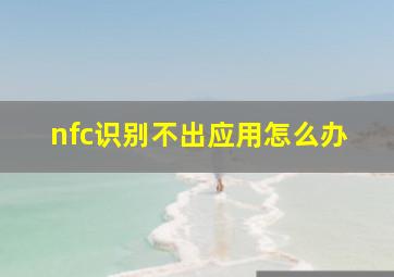 nfc识别不出应用怎么办