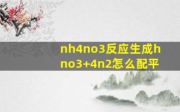 nh4no3反应生成hno3+4n2怎么配平