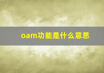 oam功能是什么意思