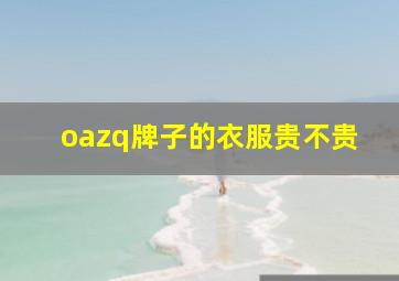 oazq牌子的衣服贵不贵