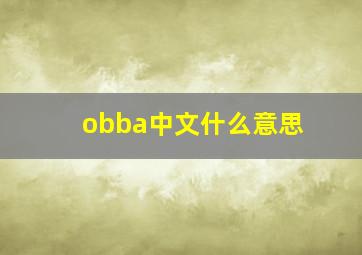 obba中文什么意思