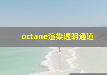 octane渲染透明通道