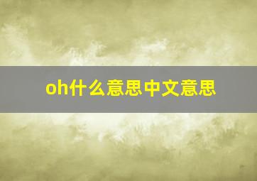 oh什么意思中文意思