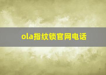 ola指纹锁官网电话