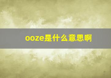 ooze是什么意思啊