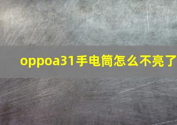 oppoa31手电筒怎么不亮了