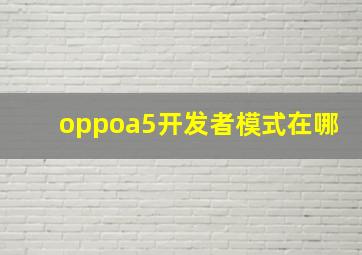 oppoa5开发者模式在哪