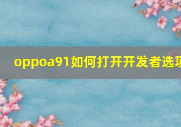 oppoa91如何打开开发者选项