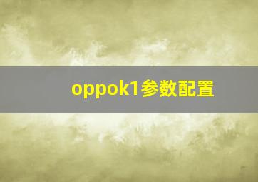 oppok1参数配置