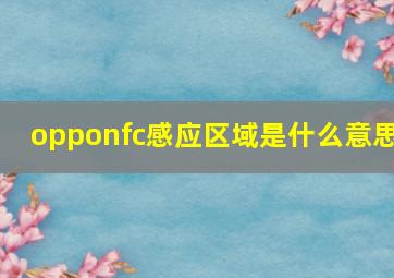 opponfc感应区域是什么意思