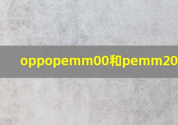 oppopemm00和pemm20有啥区别