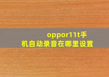 oppor11t手机自动录音在哪里设置