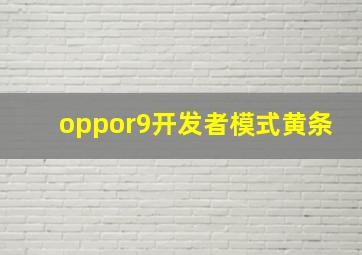 oppor9开发者模式黄条