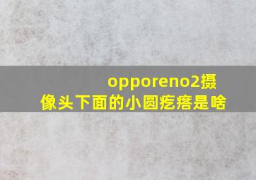 opporeno2摄像头下面的小圆疙瘩是啥