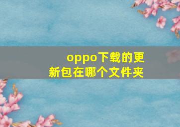 oppo下载的更新包在哪个文件夹