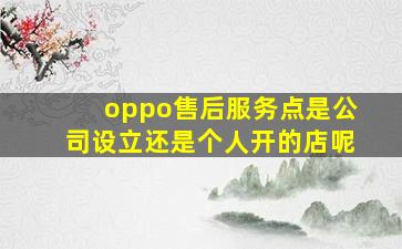 oppo售后服务点是公司设立还是个人开的店呢