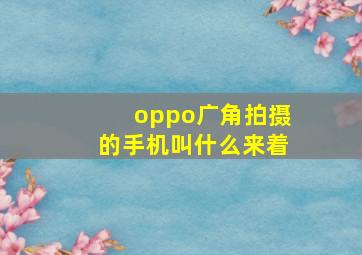 oppo广角拍摄的手机叫什么来着