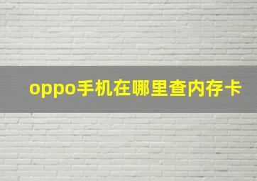 oppo手机在哪里查内存卡