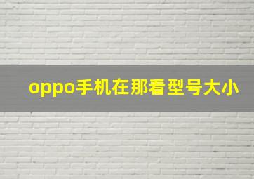 oppo手机在那看型号大小