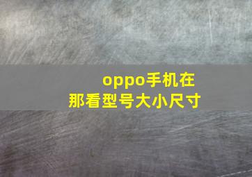 oppo手机在那看型号大小尺寸