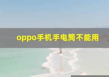 oppo手机手电筒不能用