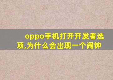 oppo手机打开开发者选项,为什么会出现一个闹钟