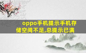 oppo手机提示手机存储空间不足,总提示已满