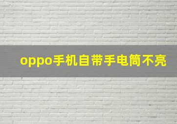 oppo手机自带手电筒不亮