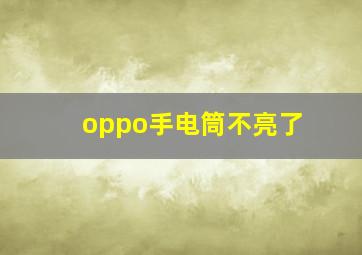 oppo手电筒不亮了