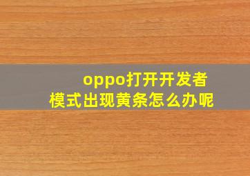 oppo打开开发者模式出现黄条怎么办呢