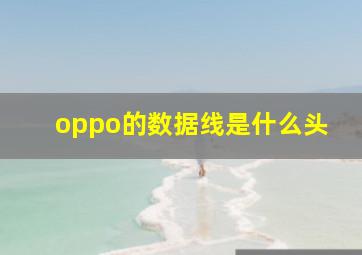 oppo的数据线是什么头