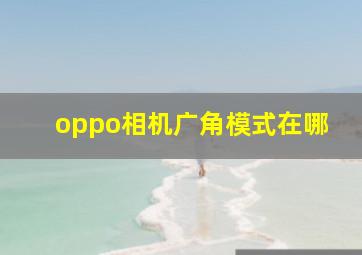 oppo相机广角模式在哪