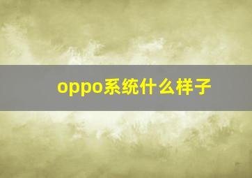 oppo系统什么样子