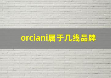 orciani属于几线品牌